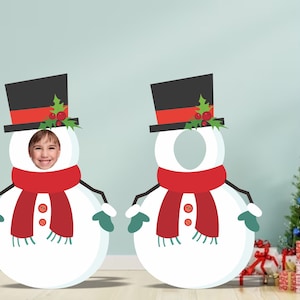 Bonhomme de neige Grand Photo Booth Prop, Accessoires de Noël, Découpes de bonhomme de neige, Carton Snonwman