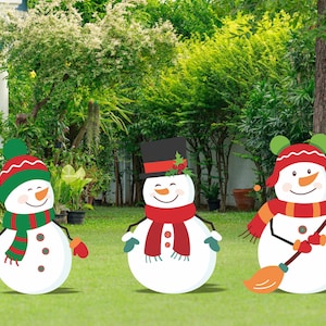 Cartello da giardino con pupazzo di neve GRANDE, decorazione da giardino di Natale, cartello da giardino con pupazzo di neve invernale di Natale