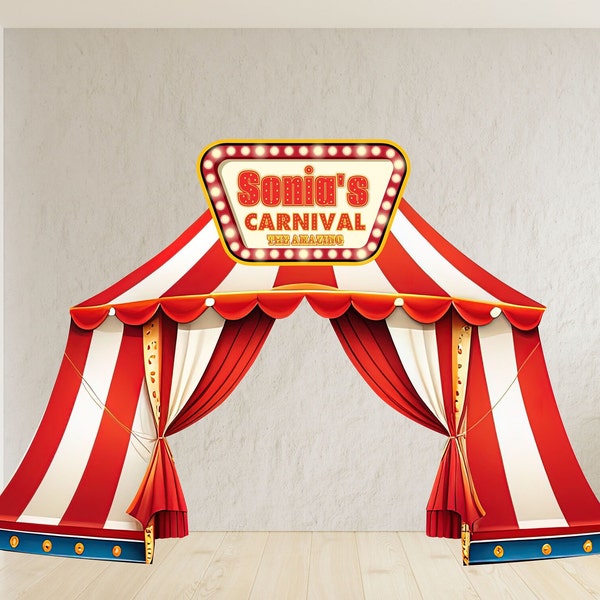 Custom Circus Tent Stands, Carnival Party Decorations, Circus Archway Circus Backdrop, Carnival Birthday Party Backdrop