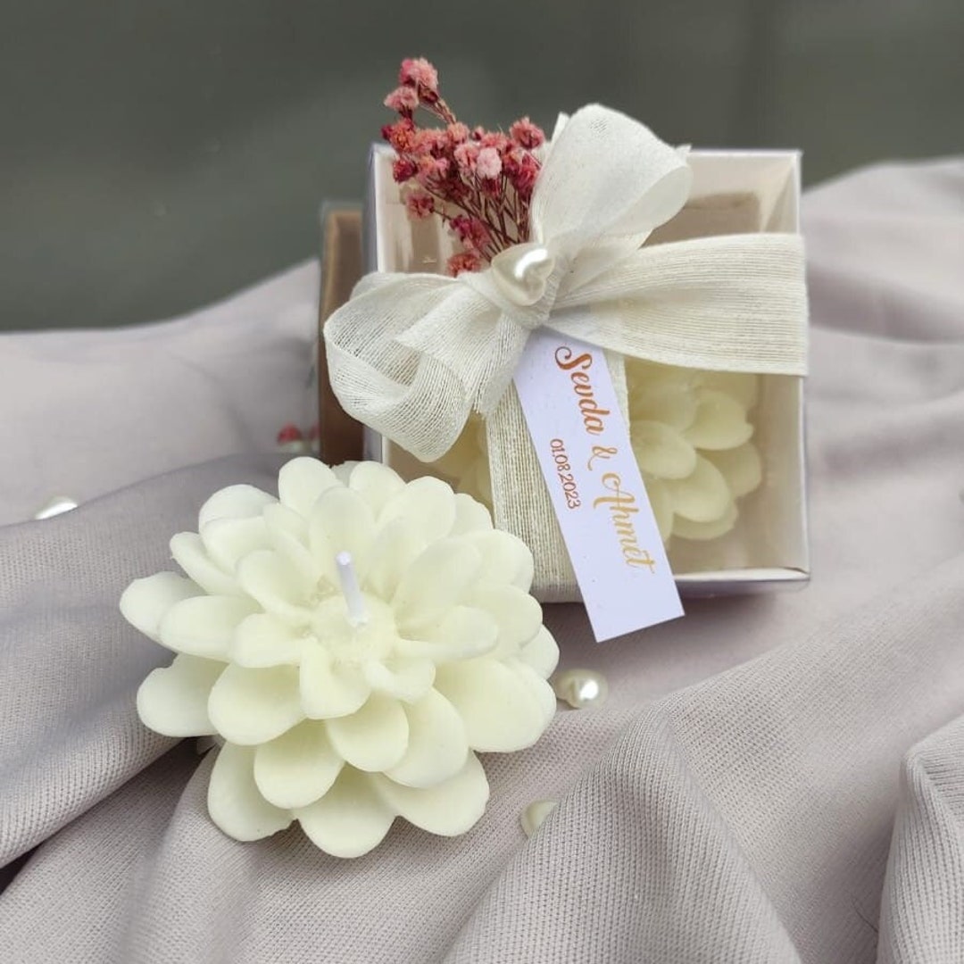 Personalized Lotus Flower Candle Wedding Favors, Lotus Candle Wedding ...