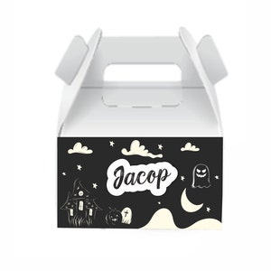 Boîte cadeau fantôme d'Halloween, boîtes cadeaux Halloween, boîte cadeau Halloween, boîte de bonbons Halloween 3D