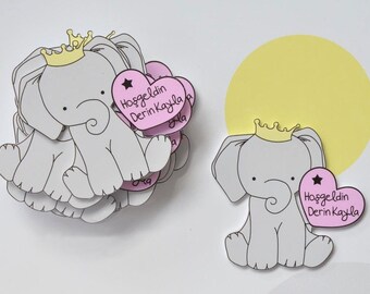 Koning olifant baby shower gunsten, koning olifant magneet, 1e verjaardagsfeestje gunsten