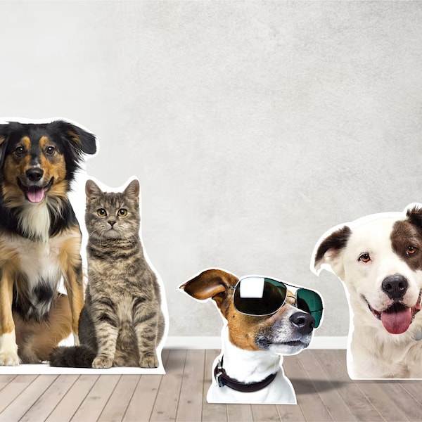Découpes personnalisées pour animaux de compagnie, chien ou chat découpé en carton, décor de fête d'anniversaire pour animaux de compagnie