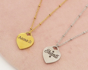 Collana Cuore in acciaio inossidabile con incisione personalizzata
