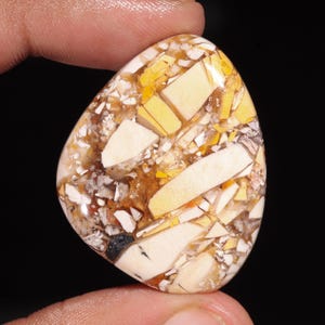 Beautiful Top Quality Natural Maligano Jasper Fancy Shape Cabochon Loose Gemstone For Making Jewelry 49.45 Ct 38X30X7 MM Q-1502
