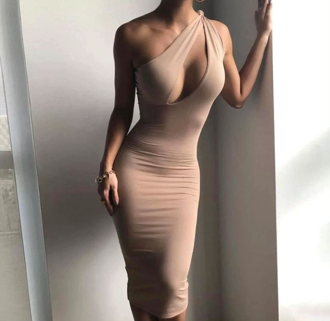 nude cocktail dress