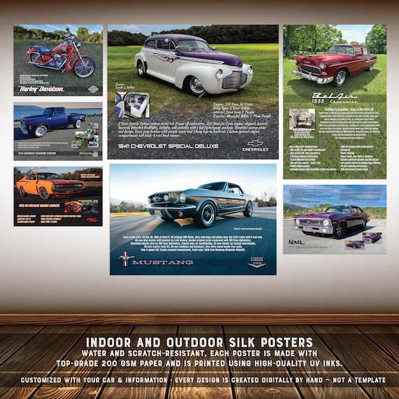 Custom Car Show Silk Poster: Personalized Auto Display Sign | Ready to Frame & Show