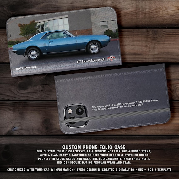 Custom Phone Folio Case: Personalized Car Photo Wallet Cover | iPhone & Samsung