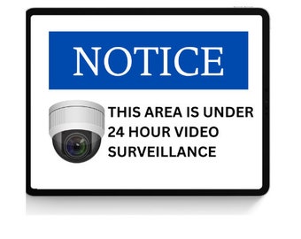 24 Hour Surveillance Sign - Digital Download - US letter & A4 sizes