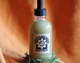 fresh milky oats tincture | organic nervous system calming herb - stress relief extract 4oz