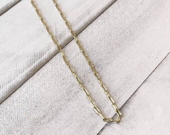 14K Gold Filled petite paperclip chain necklace