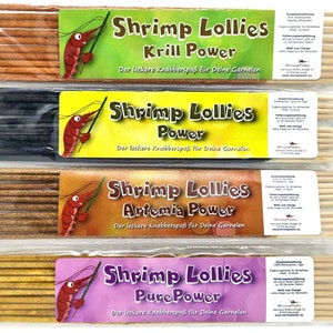 Power Shrimp Lollies Set (4x10 pieces) / Power + PurePower + Artemia + Krill / Shrimp Lollies Feed Rods Lollipop