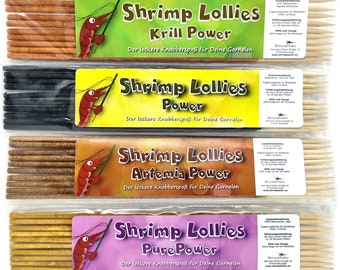 Set di lecca-lecca Power Shrimp (4x10 pezzi) / Power + PurePower + Artemia + Krill / Lecca-lecca Shrimp Sticks Food Lollipops