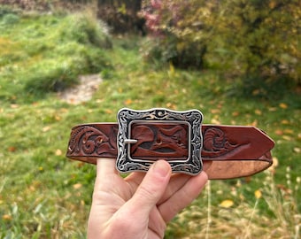 Handmade Western Leather Belt 28-31"