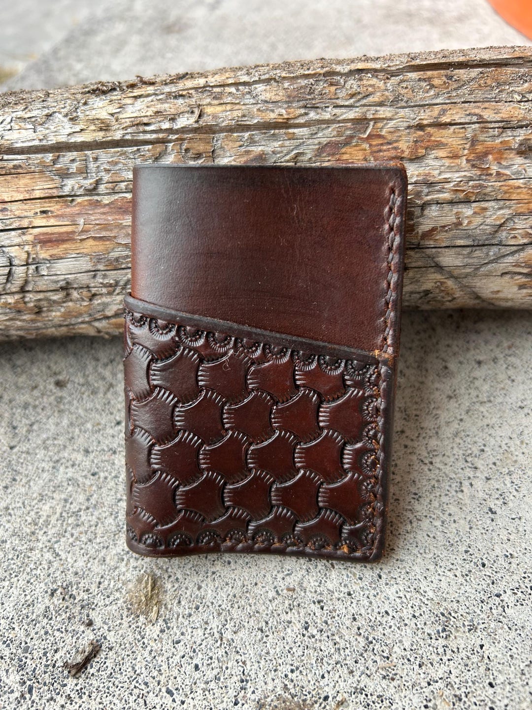 Handmade leather retro short wallet