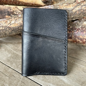 Small Handmade Leather Western Wallet Black