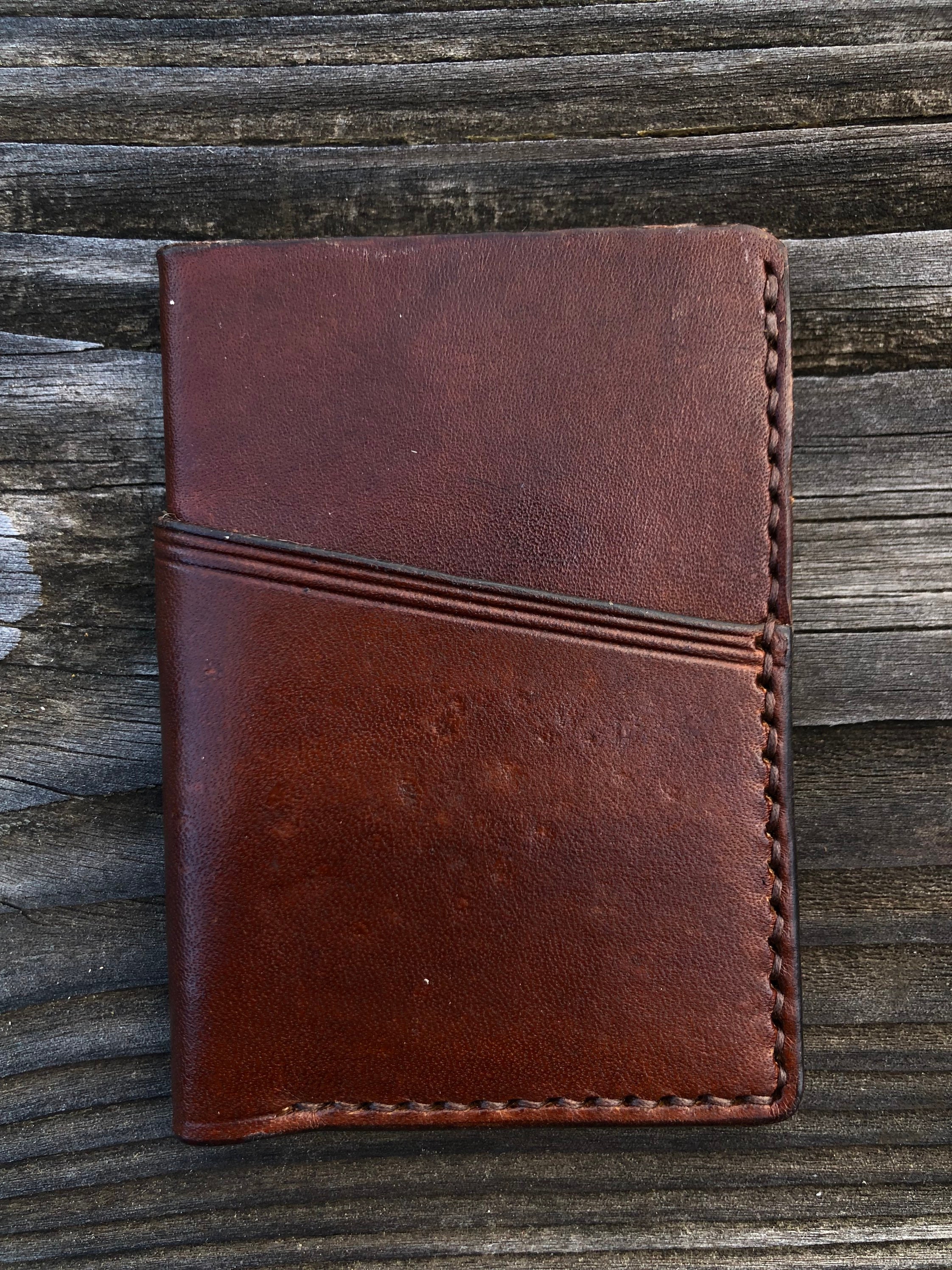 Mini Stamped Leather Western Wallet Black