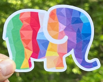 Mosaic Safari Animals Vinyl Sticker: Waterproof Zoo Decor