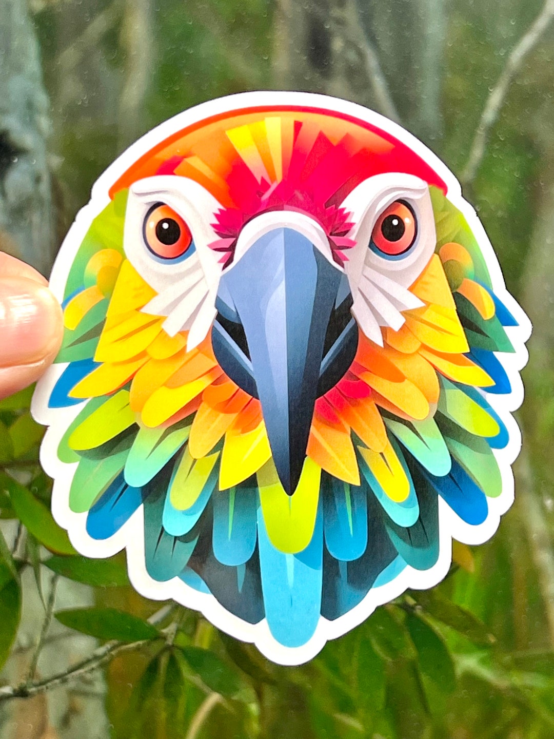 Parrot Sticker | Parrot Head Vinyl Sticker | Wilderness Gift | Parrot ...