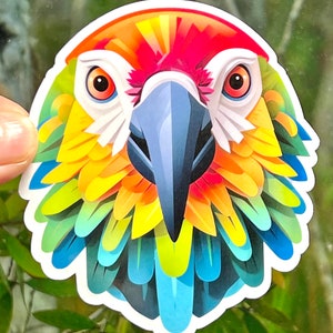 Parrot Sticker | Parrot Head Vinyl Sticker | Wilderness Gift | Parrot Lover | Water Bottle Sticker | Laptop Sticker | Tropical Birds