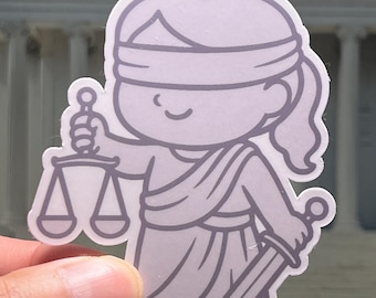 Lady Justice Sticker for Law School Graduation Gifts Laptops Kindles Attorney Favors