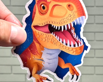 T-Rex Sticker | Tyrannosaurus Rex Punching Through Wall Sticker |  Waterproof Vinyl Sticker | Dinosaur Sticker | Whimsical Sticker
