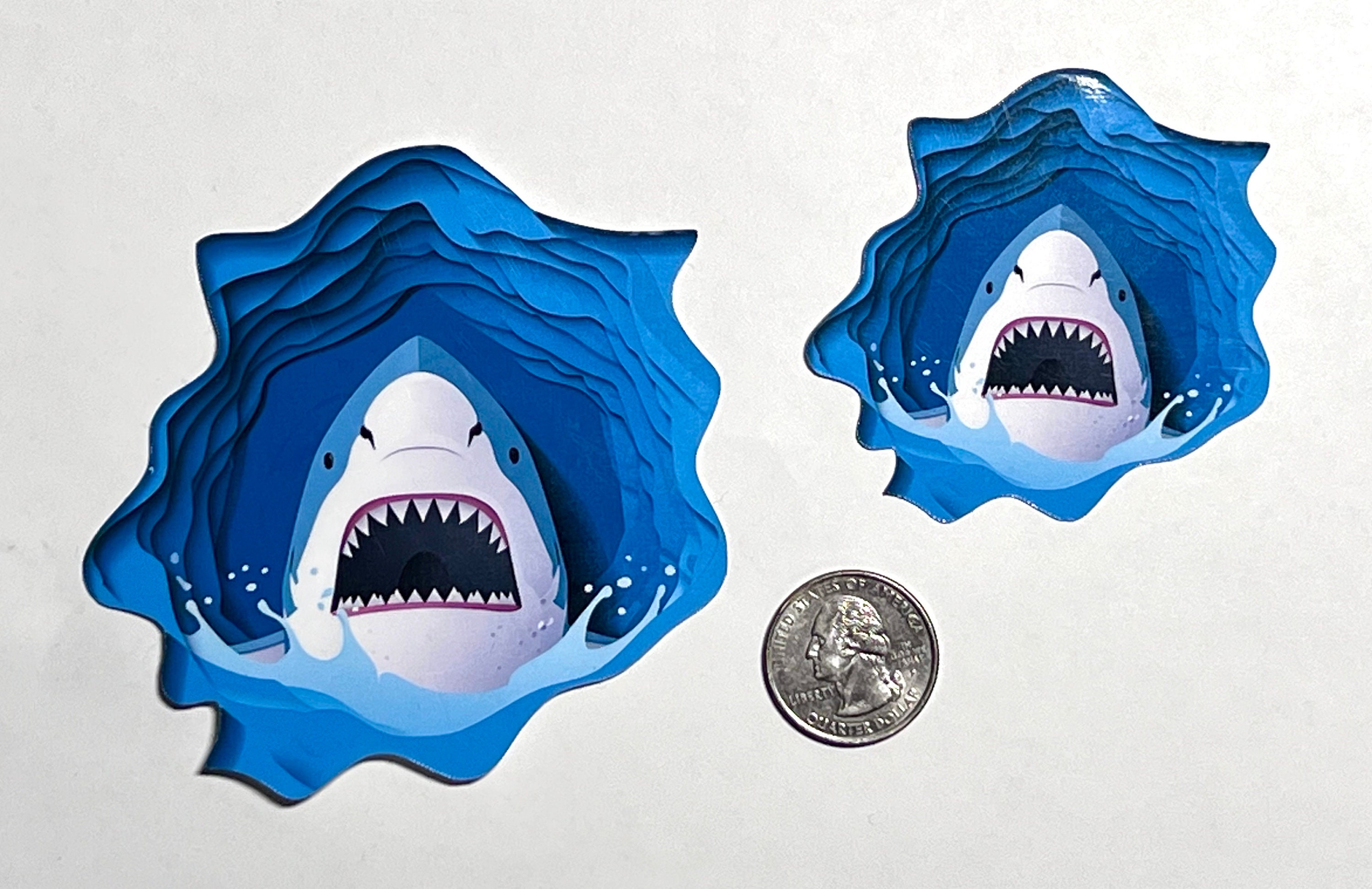 Sticker Bomb Shark Shark Attack Waterproof Vinyl Sticker UV Car Decal and Boys Ocean Gifts ...