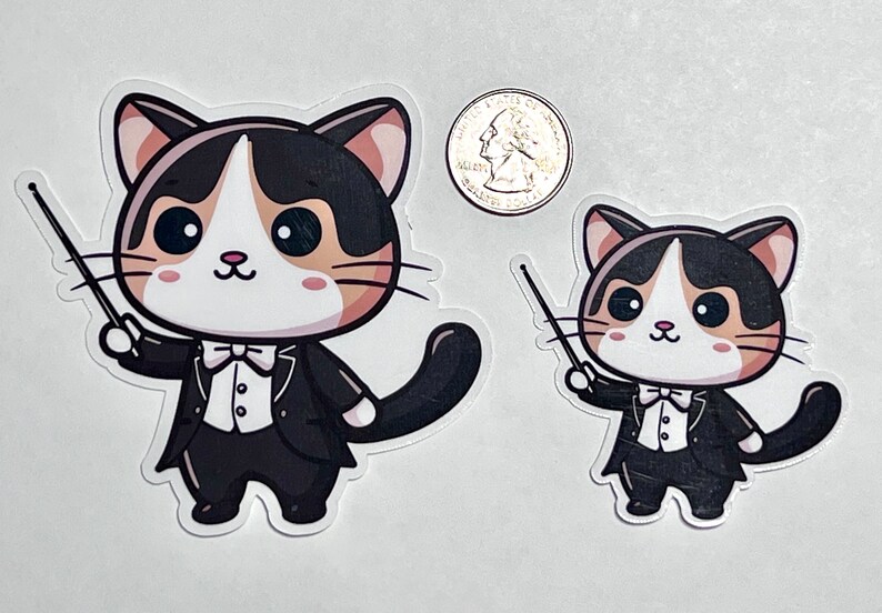 Conductor Cat Vinyl Sticker: Maestro Kitty Orchestra, Musician Gift - Etsy