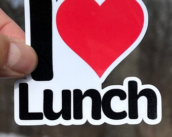 I Heart Lunch Vinyl Sticker: Water Bottle Sticker