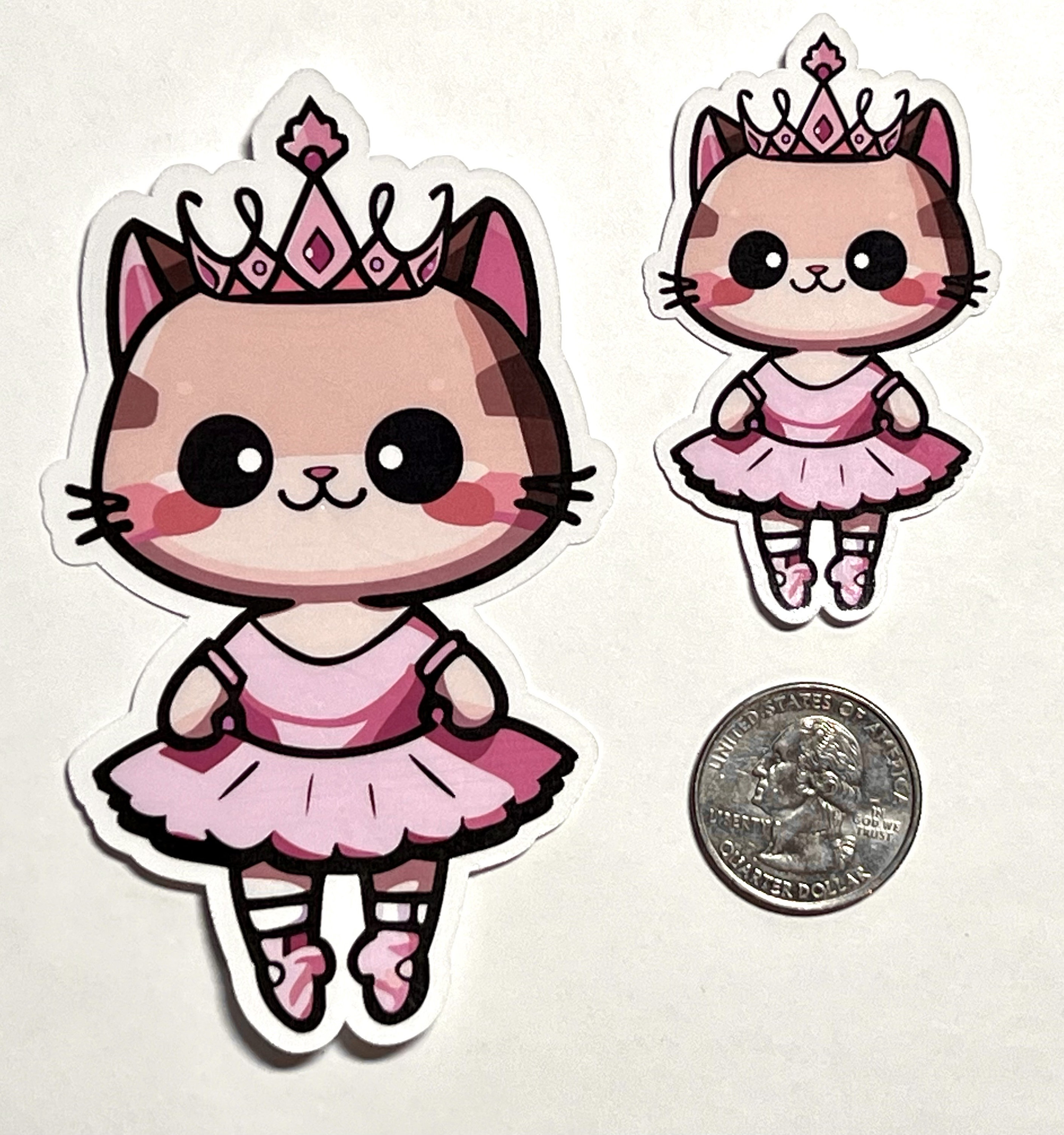 Ballerina Kitty Sticker | Cute Ballet Kitty Vinyl Sticker | Kawaii ...