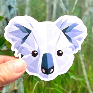 Koala Sticker | Koala Bear Head Vinyl Sticker | Zoo Gift | Koala Lover | Water Bottle Sticker | Australia Marsupial Geometric Sticker