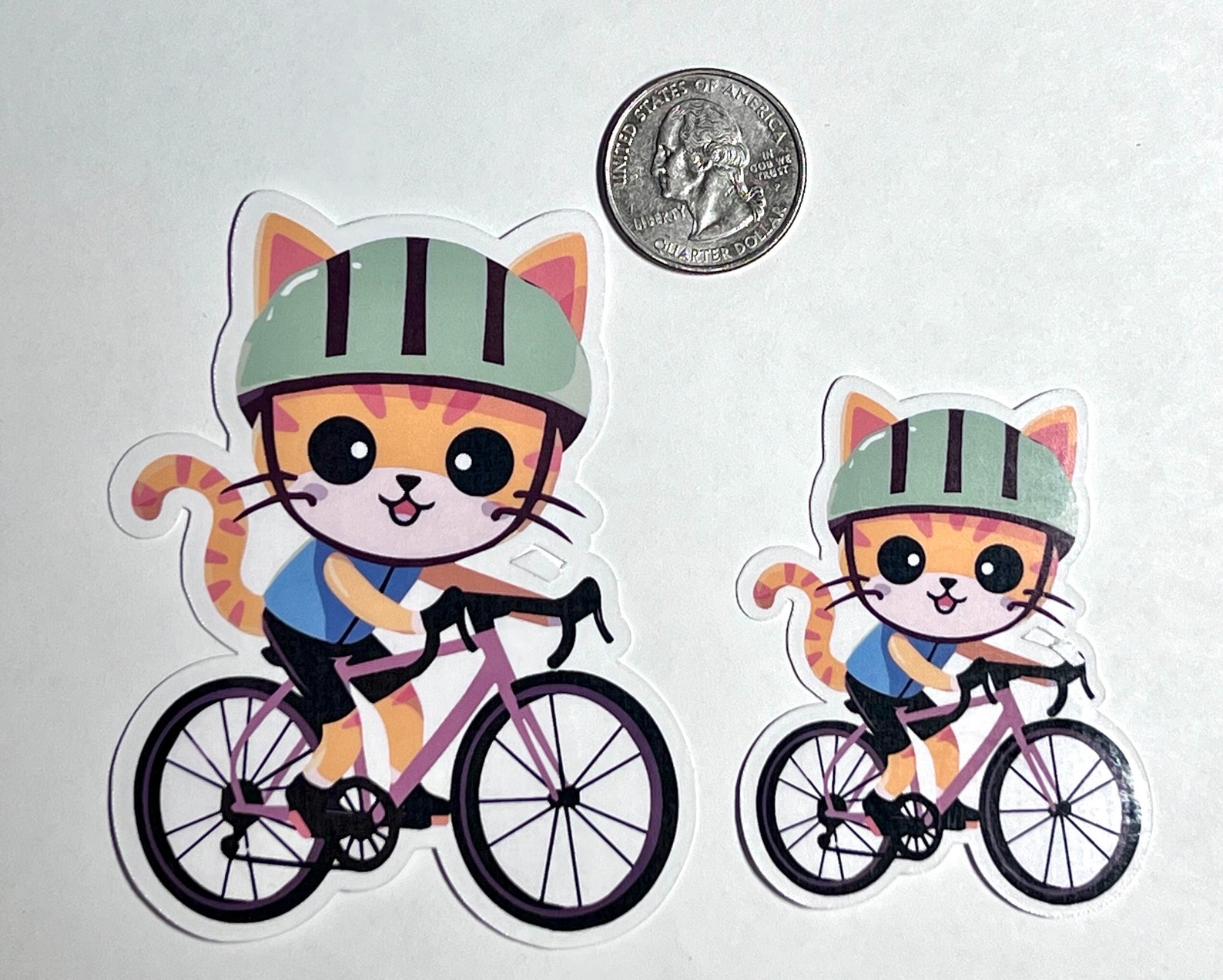 Cycling Cat Vinyl Sticker: Kawaii Road Bike Design - Etsy