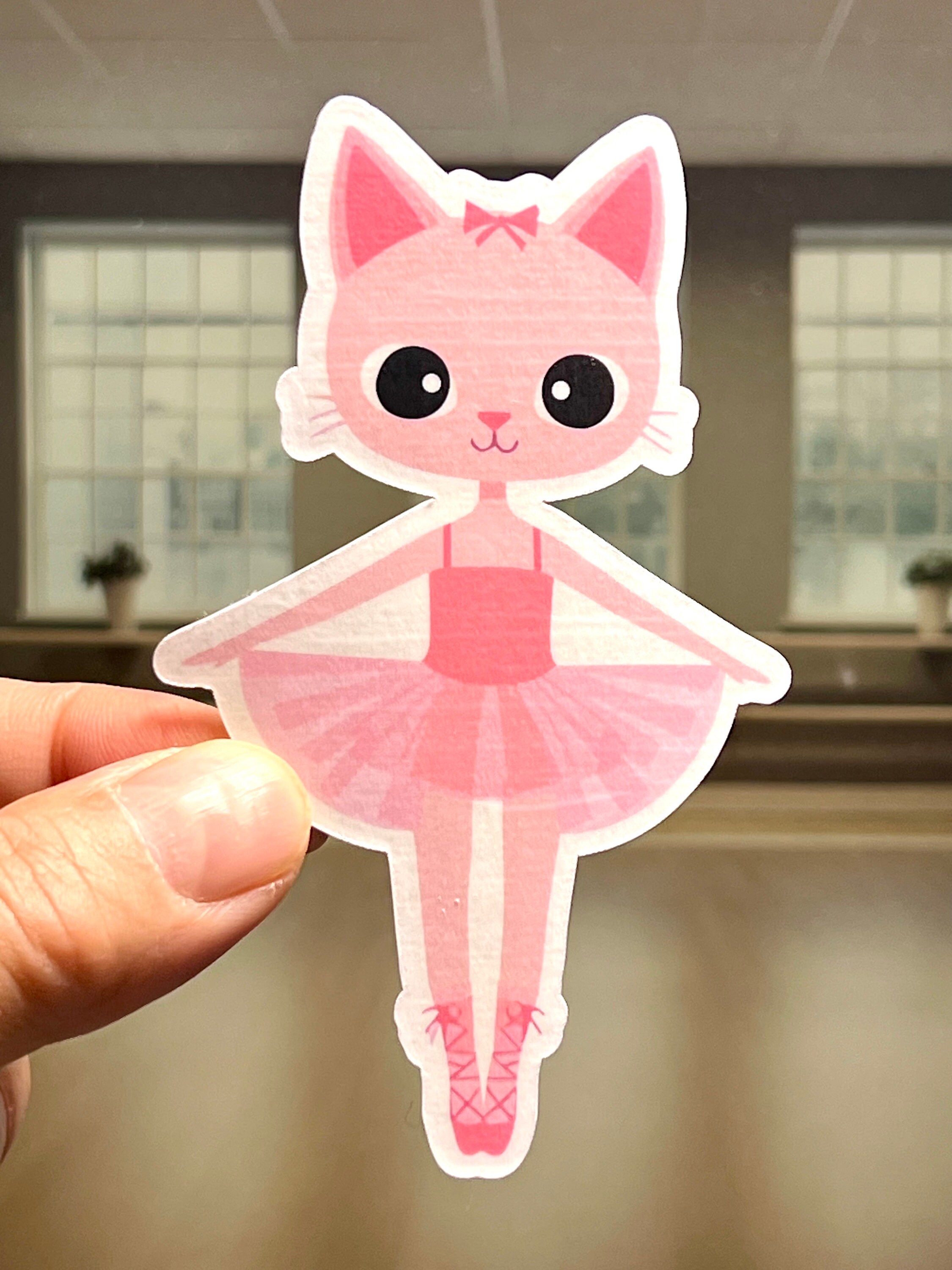 Ballet Cat 2 Sticker | Cute Ballerina Kitty Sticker | Waterproof Vinyl ...