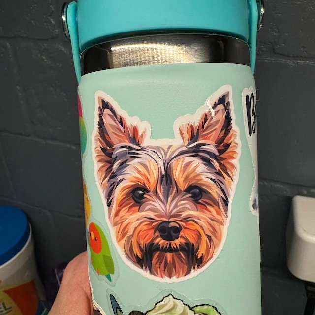 Yorkshire Terrier Sticker: Geometric Yorkie Dog Vinyl Sticker - Etsy
