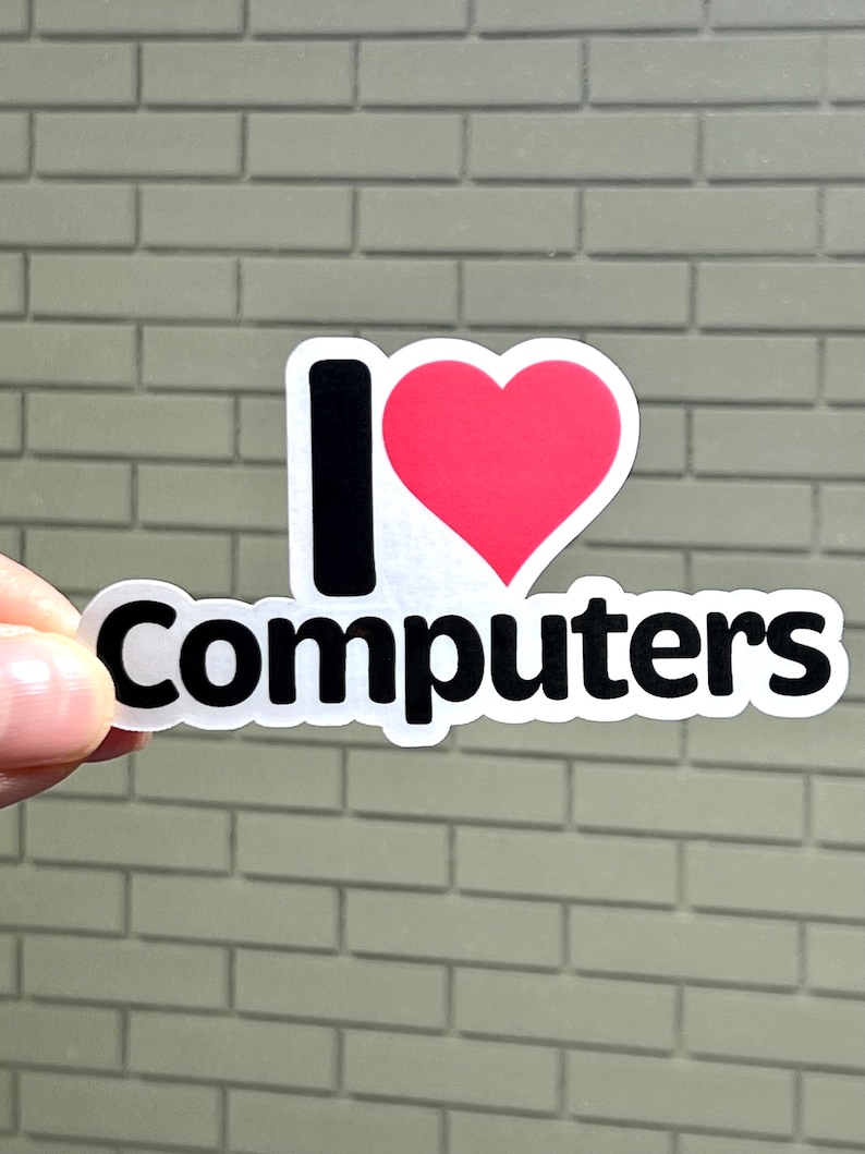 I Heart Computers Vinyl Sticker for Laptops Tech Support IT and ...