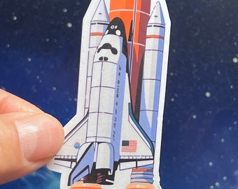 Space Shuttle Sticker for Car Decals Retro NASA Gifts Laptops Kindles Bottles