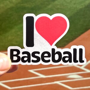 I Love Baseball Sticker | I Heart Baseball Vinyl Sticker | Waterproof Vinyl Sticker | Baseball Team Sticker | Little League Baseball