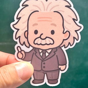 Albert Einstein Sticker | Waterproof Vinyl Sticker | Kawaii | Theory of Relativity | Physics Gift | Quantum Theory |