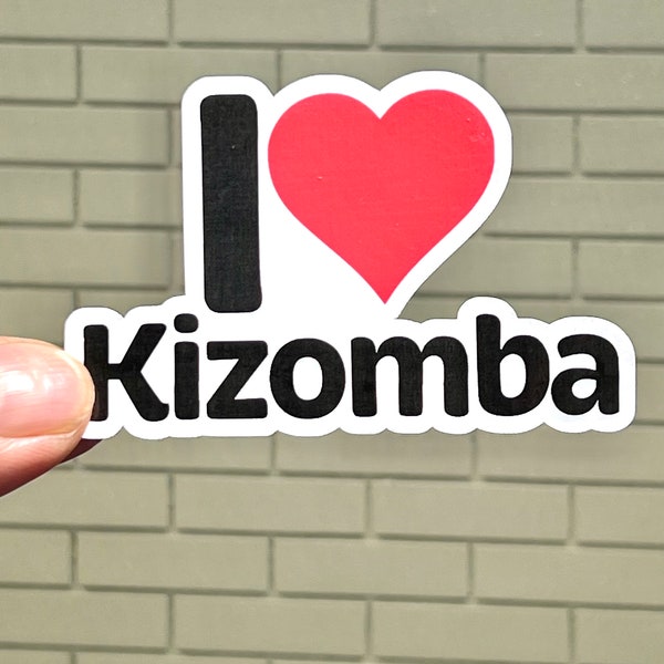 I Love Kizomba Sticker | I Heart Kizomba Dancing Sticker | Waterproof Vinyl Sticker | Kizomba Dance | Water Bottle Sticker | African Dance