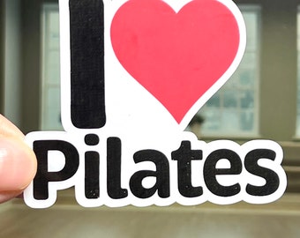 I Heart Pilates Vinyl Sticker: Water Bottle Sticker