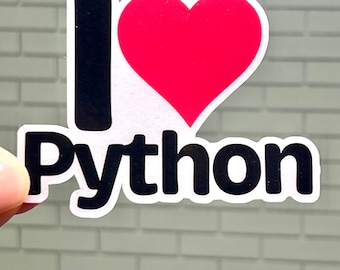 I Heart Python Vinyl Sticker: Learn to Code Gift