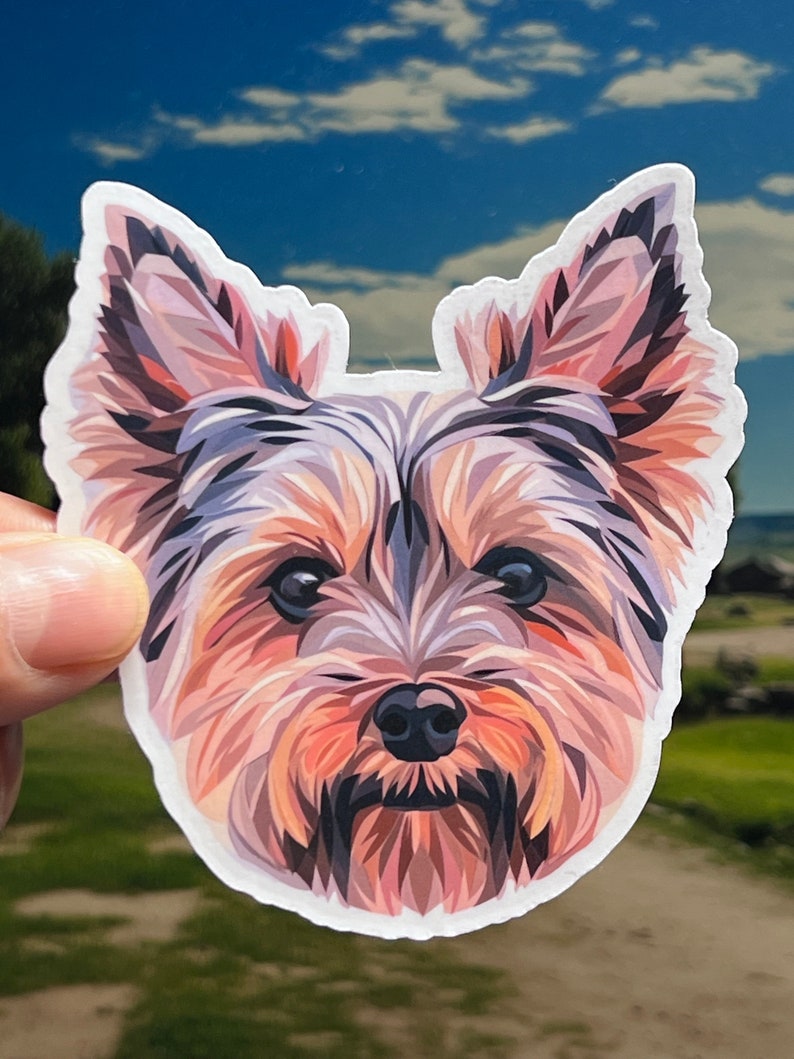 Yorkshire Terrier Sticker: Geometric Yorkie Dog Vinyl Sticker - Etsy