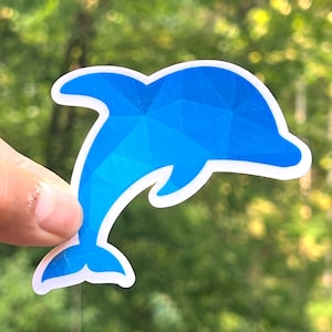 Geometric Dolphin Vinyl Sticker: Ocean Animal Sticker