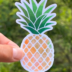 Colorful Pineapple Sticker: Waterproof Tropical Sticker