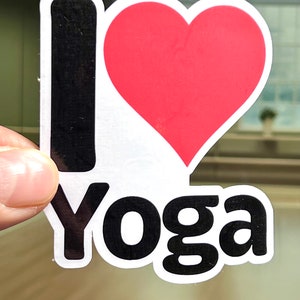 I Heart Yoga Vinyl Sticker: Water Bottle Sticker