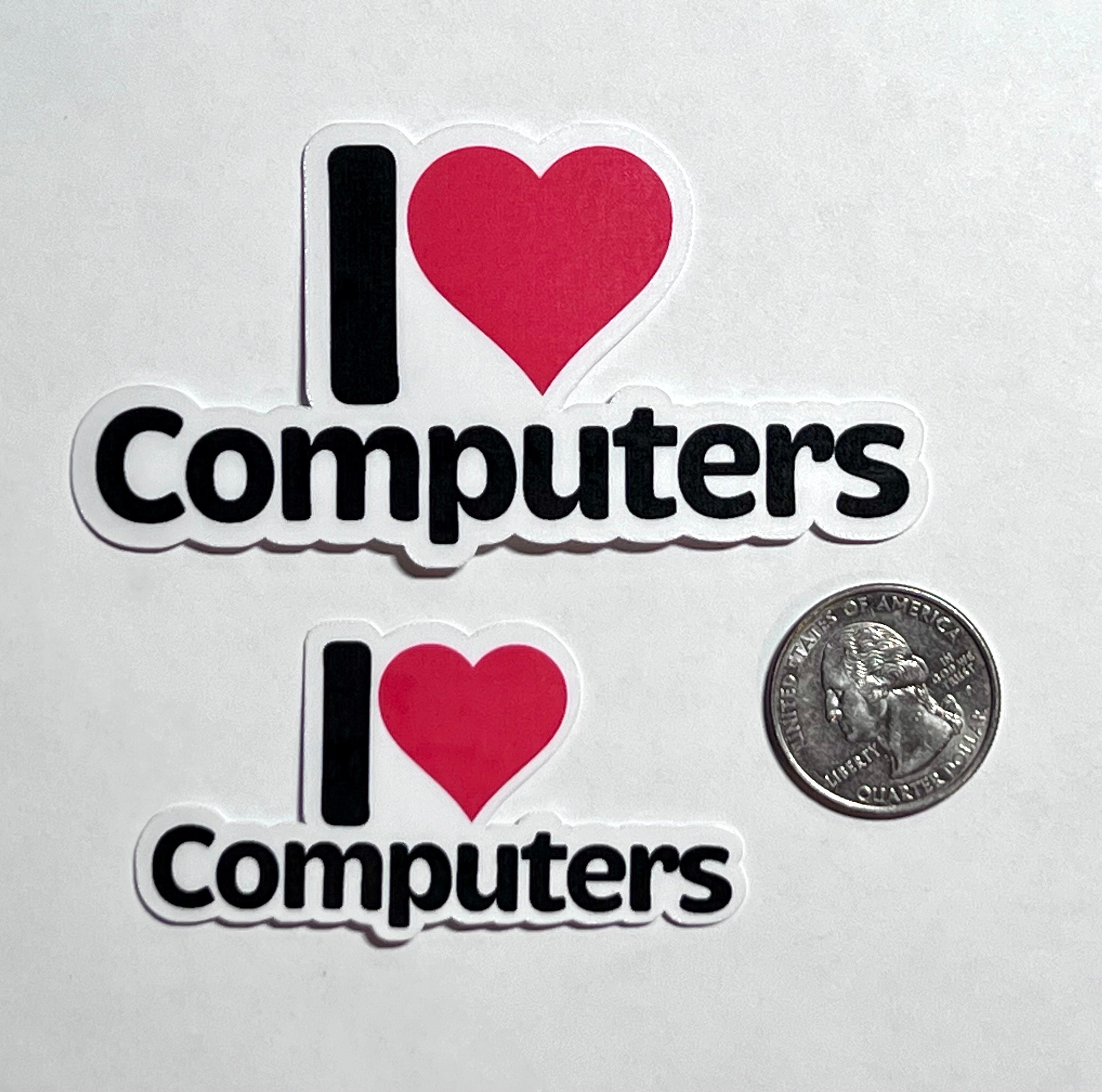 I Heart Computers Sticker: Laminated Vinyl Sticker - Etsy