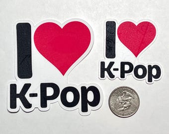 I Love K-pop Vinyl Sticker | I Heart Korean Pop Music for Water