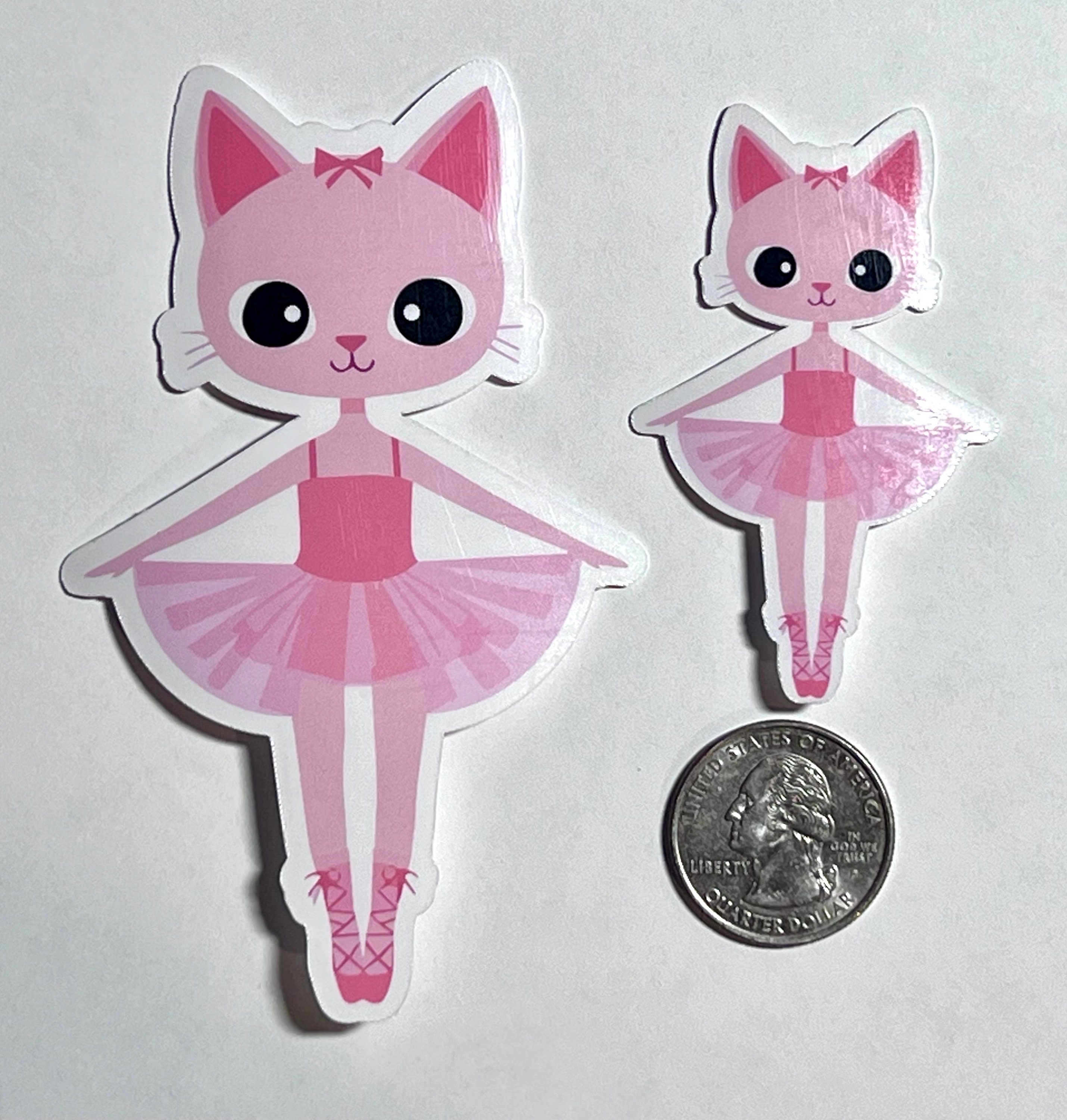 Ballet Cat 2 Sticker | Cute Ballerina Kitty Sticker | Waterproof Vinyl ...