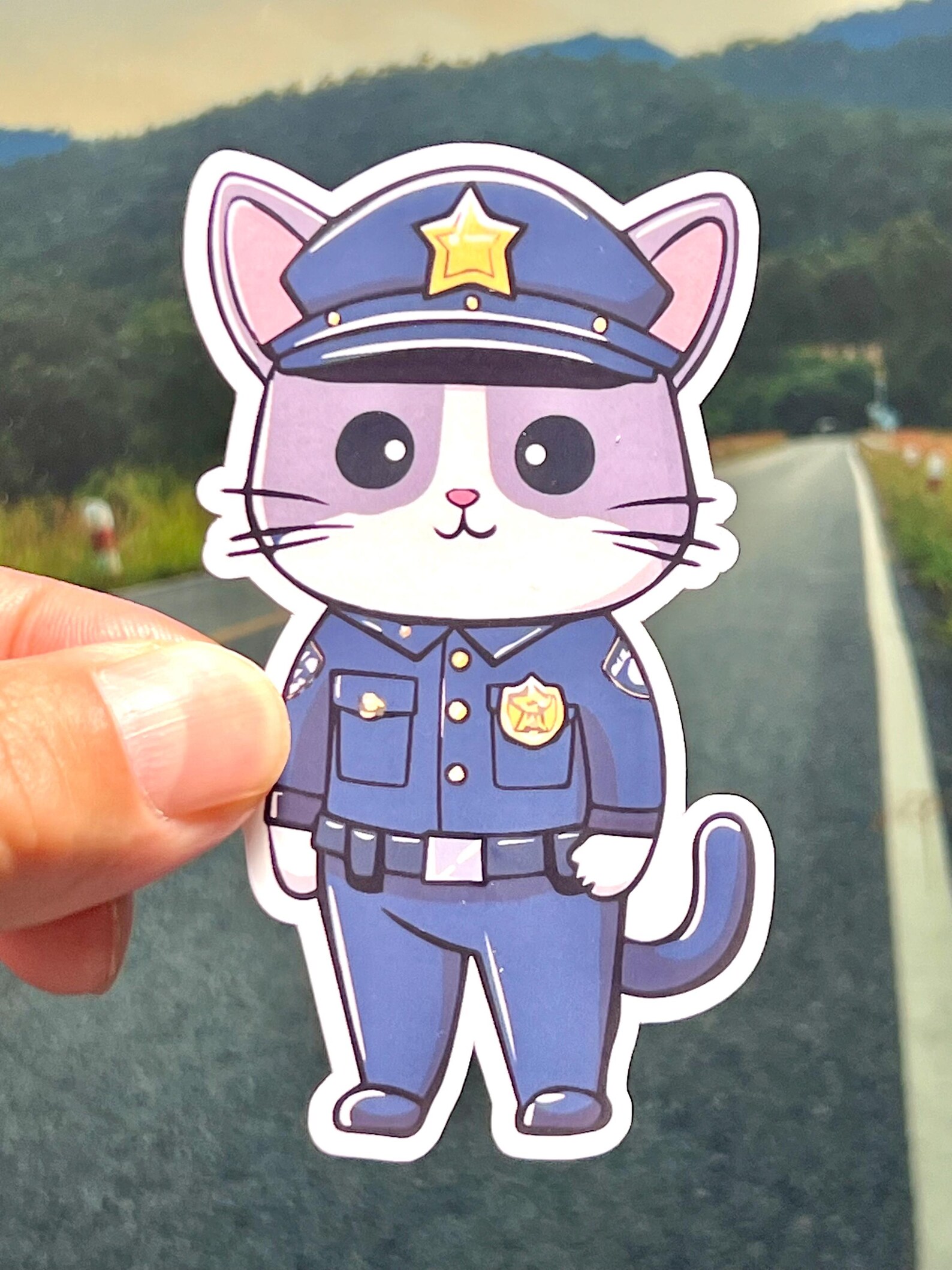Police Cat Waterproof Vinyl Sticker for Patrol Coolers Laptops and ...