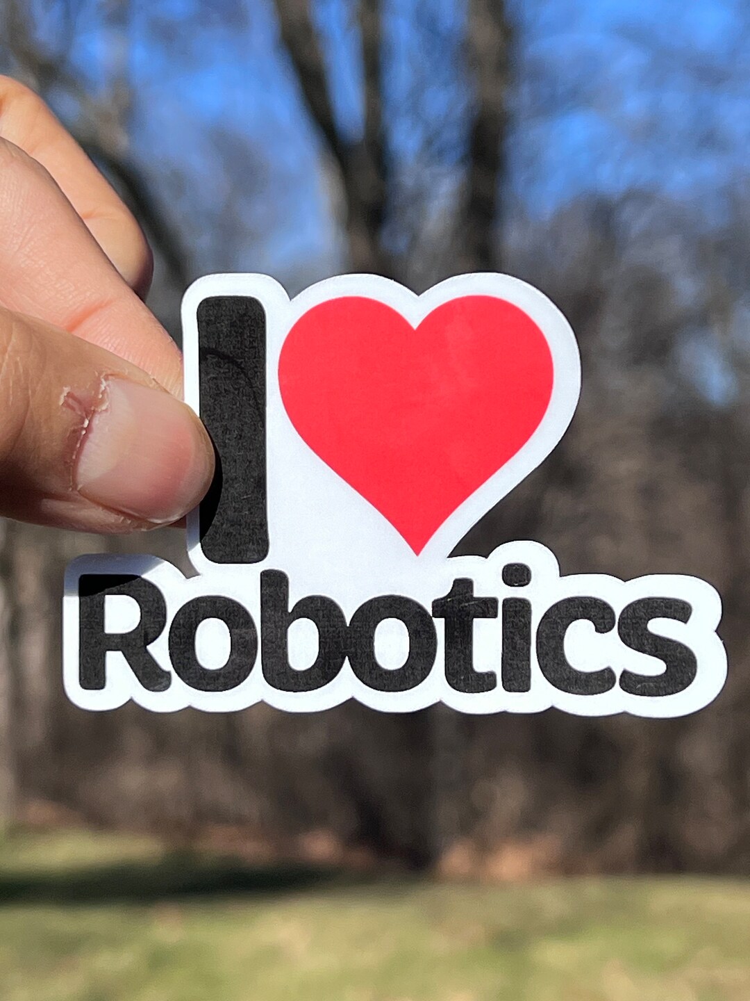 I Love Robotics Sticker I Heart Robotics Vinyl Decal Water Bottle